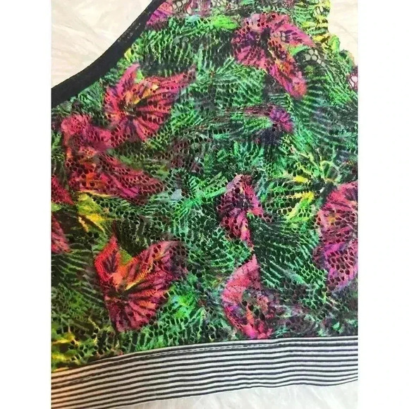 Xhilaration Target Tropical Floral Striped Bralette Size XL - Picture 2 of 7